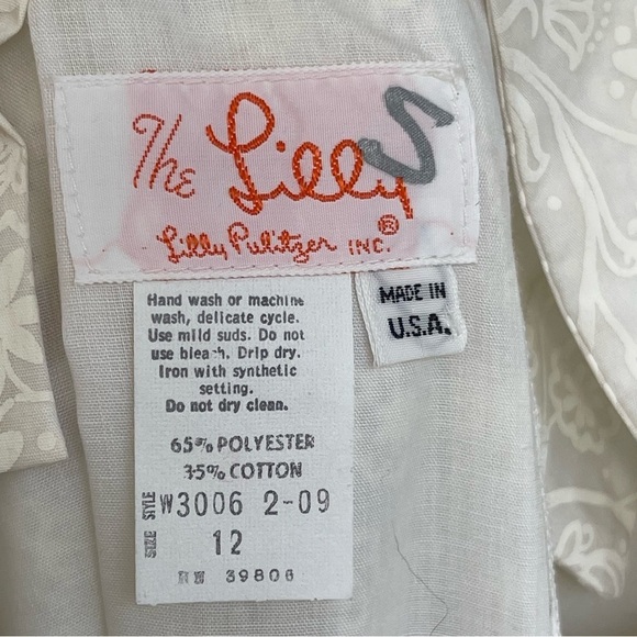 Vintage Lilly Pulitzer 60s/70s White Cutout Embroidered Bridal Midi Dress 10/12 - Picture 9 of 10